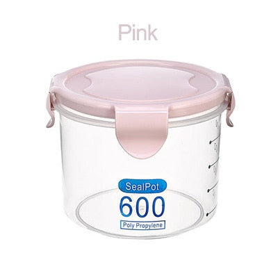 Three Colors 600-1000 ml  Kitchen Storage Box Sealing Food Storage Container Preservation Plastic Fresh Pot Container