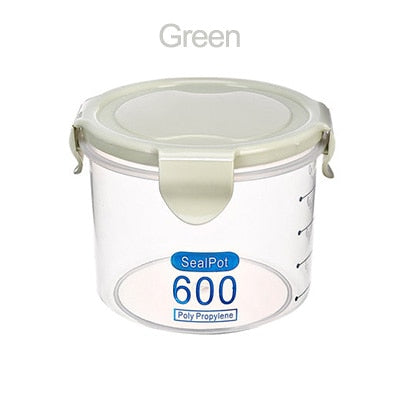 Three Colors 600-1000 ml  Kitchen Storage Box Sealing Food Storage Container Preservation Plastic Fresh Pot Container