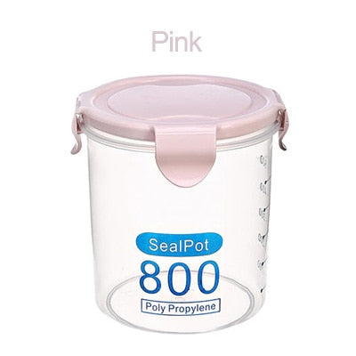 Three Colors 600-1000 ml  Kitchen Storage Box Sealing Food Storage Container Preservation Plastic Fresh Pot Container