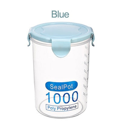 Three Colors 600-1000 ml  Kitchen Storage Box Sealing Food Storage Container Preservation Plastic Fresh Pot Container