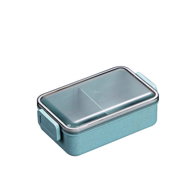 Microwave Bento Box Wheat Straw Child Lunch Box Leak-Proof Bento Lunch Box For Kids School Food Container