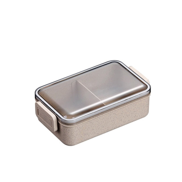 Microwave Bento Box Wheat Straw Child Lunch Box Leak-Proof Bento Lunch Box For Kids School Food Container