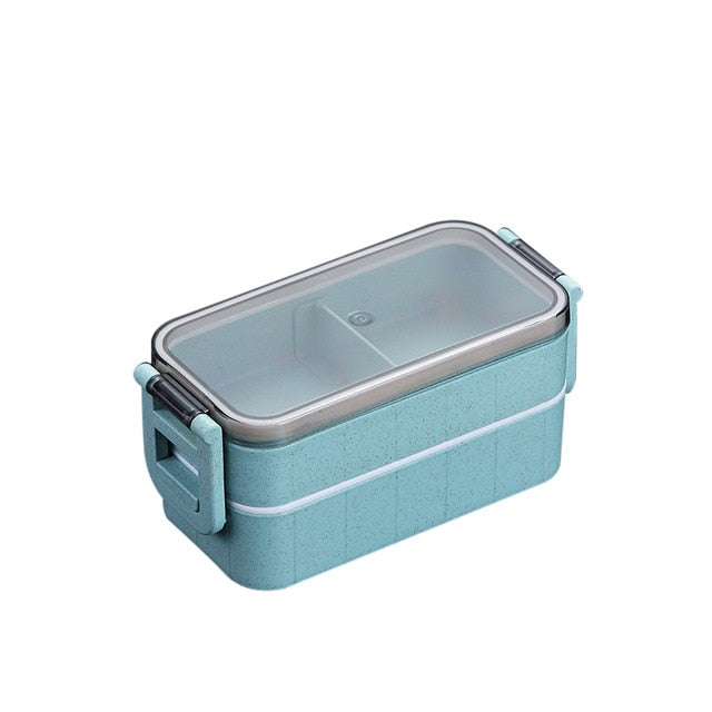 Microwave Bento Box Wheat Straw Child Lunch Box Leak-Proof Bento Lunch Box For Kids School Food Container