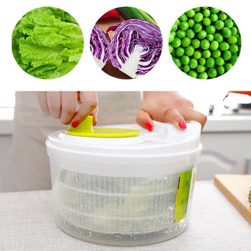 Large Manual Salad Vegetable Fruits Drain Washer Spinner